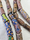 2 Large Antique Venetian Millefiori Strands 57pc Mixed Mosaic Beads 15mm-60mm