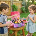 Kids Bbq Grill Toy Set W  Sound   Light  Play Food  Gift 2-8y