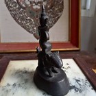 Rare Antique Bronze God Riding Squirrel Burmese Figurine Opium Weight Statue Vtg