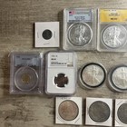 Us Coin Lot- 9 0  Oz  Of Silver  Ases  Morgans  Peace  Silver Graded Coins  Misc