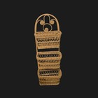 Vintage Storage Basket Wicker 3 Tier Wall Organizer Rattan Boho  Mcm Mail Holder