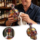 Hand-painted Tequila Bottle In Mexican Skull Style For Bar Home Decor   350ml