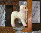 1940 s Ceramic Lamb Planter  Hand Painted  6  Tall  Cream With Pink  Baby Gift
