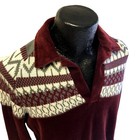 Vintage 60 s Probe Men s Maroon Velvet Mod Knit Pull Over Disco Velour Shirt L