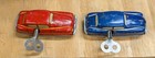 Vintage Automatic Toy Co  Tin Toy Wind-up Car Set  2 Cars W keys  - Works