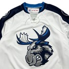 Rare Ahl Manitoba Moose Ccm Hockey Jersey Size M Made In Canada White