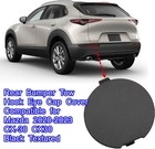 Rear Bumper Tow Hook Eye Cap Cover Compatible For Mazda 2020-2023 Cx-30 Cx30 Bla