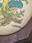Mushrooms Margot Johnson Ceramic Wood Wall Hanging Vintage 70s Plaque