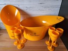 Veuve Clicquot Champagne Double And Single Ice Bucket Set With 6 Flutes New