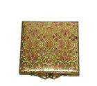 Vintage Gold Tone Compact Case With Mirror Made In Italy 4 
