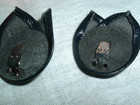 Vintage Pair French Bluette Black Leather Bow High Heel Shoe Clips