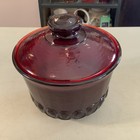 Vintage Tiffin Franciscan Madeira Red Ruby Amberina Glass Ice Bucket W  Lid