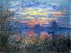 Sunset On The Seine By Claude Monet Vintage Art Print Antique Painting