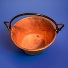 Antique Hand Hammered Copper Apple Butter Candy Kettle Pot W handle 11    Diameter