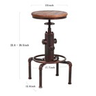 Antique Vintage Industrial Barstool Solid Wood Water Pipe Fire Hydrant Design   