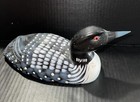 Vintage Hand Carved Hand Painted Loon Figurine Wooden
