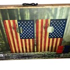 Rustic American Flag Cornhole Set Of 2 Boards W  8 Bags Outdoor Yard Game