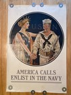Original Wwi Poster America Calls Enlist In The Navy 28 X 41  Real Usn Military 