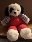 Dakin 1990 Cuddles Plush Dog White   Black Stuffed Animal Puppy Dog Vintage