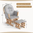 Costway Wood Baby Nursery Rocking Chair Glider And Ottoman Cushion Set Gray