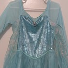 Disney Frozen Elsa Girls Dress Costume Glitter Blue Size 5 6