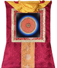 Hand-painted Om Mantra Mandala Tibetan Thangka thanka Painting With Silk Brocade