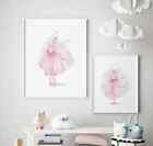 Pink Ballerina Nursery Wall Art Baby Girl Room D  cor Poster Pictures Posters