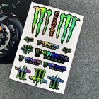 2 Whole Sheets Monster Energy Motorbike Cars Helmet Decals Bike Stickers Diy