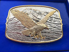 New International Mint American Eagle Belt Buckle Silver Plate   Layer 24k Gold