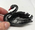 Vintage Joan Rivers Classic Collection Large Swarovski Crystals Black Swan Pin