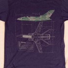 Vintage 1980s F-4 Phantom Blue Print Tshirt
