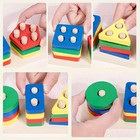 Stacking Blocks Toy Montessori Shape Sorter For Toddlers  Educational Learning