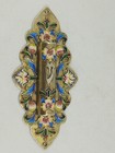 Judaica Silver 925 Multi Color Enamel Floral Mezuzah Case Rare Vintage