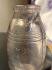 1890s Antique Glass Barrel Bottle Vintage Mustard Jar Primitive 4   