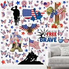 Relithick 6 Sheets 4th Of July Wall Stickers Memorial Day Wall Decals Window