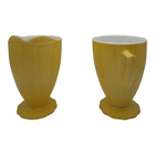 Hazel Atlas Yellow Newport Hairpin Sugar Creamer 1930 s Vintage Euc
