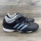 Adidas Indoor Soccer Shoes Womens 8 5 Black Blue Leather Adiprene Sneakers