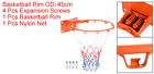 18  Basketball Rim Replacement With Strong Spring Backboard Mounted Standard