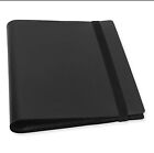 160 Card Pocket Binder With Elastic 4 Pocket Trading Cards Album Folder  Black