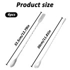 4pcs Cocktail Spoon Long Handle Bar Spoon  12inch Stainless One Size  Silver 