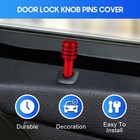 Rislobx 4 Pcs Car Door Lock Knobs  Inner Pull Pin Cover  Red 
