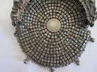 Antique Art Nouveau Silver Square Chain Mesh Wristlet Chatelaine Purse Coin Bag