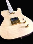 Solid Tl Vintage 6 String Natural Maple Flamed Electric Guitar   Gold Hardware