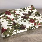 Christmas Holly Berry Pinecones Tablecloth 59x79  Holiday