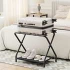 Hoobro Folding Luggage Rack Suitcase Stand Luggage Holder Space Saving Black