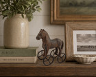 Vintage Cast Iron Horse On Wheels     Rustic Old West Decorative Figurine