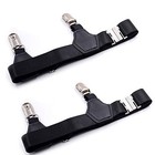 Mens Sock Garters Belt Adjustable 2-pack Sturdy Clip One Pair Black One Pair