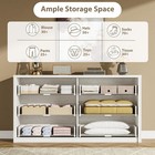 6 Drawer Dresser For Bedroom  Modern Wide Storage Chest Of Drawers No-handle