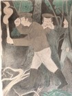 Raphael Soyer Vintage Original Lithograph Pencil Signed Ap Men Woods Hunting Coa