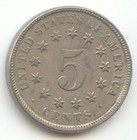 1876 Shield Nickel  Lustrous Xf-au  Centennial Date  Double Die